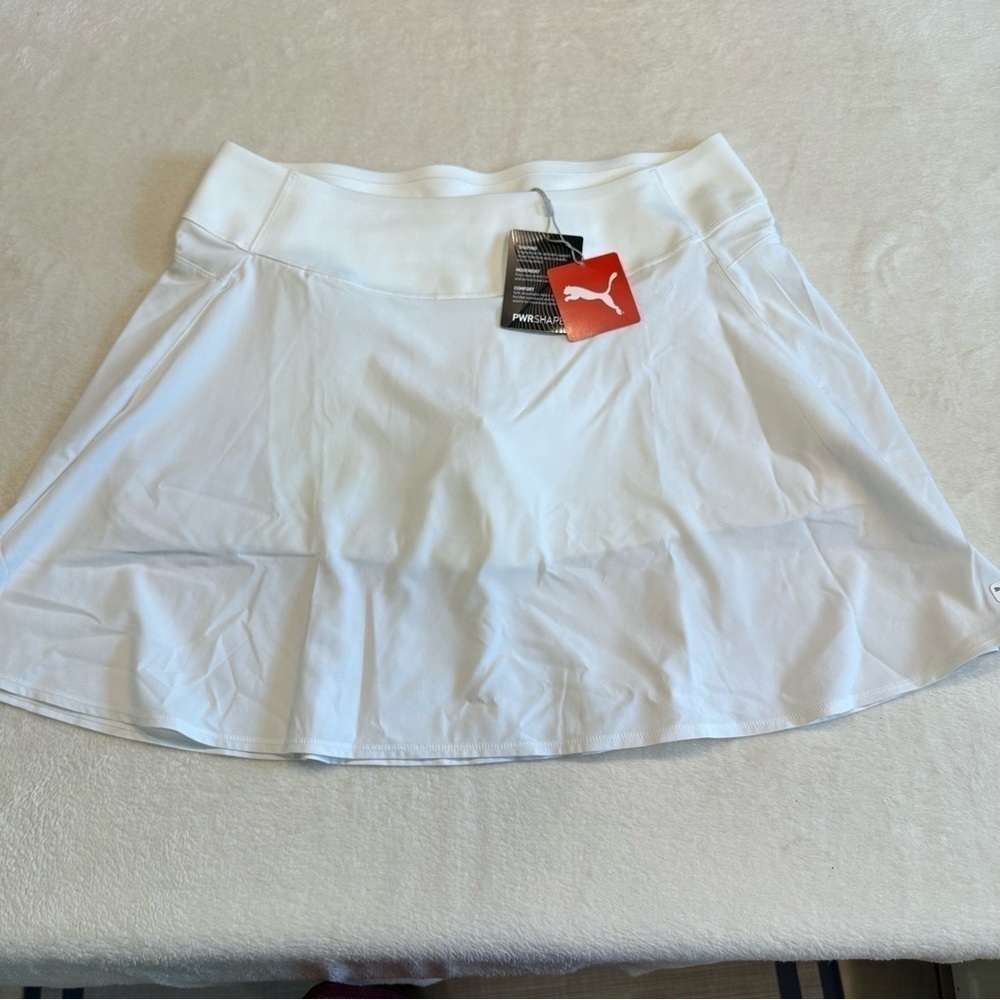 NWT Puma White Powershape Solid Skort Athletic Tennis Skirt - Picture 5 of 15